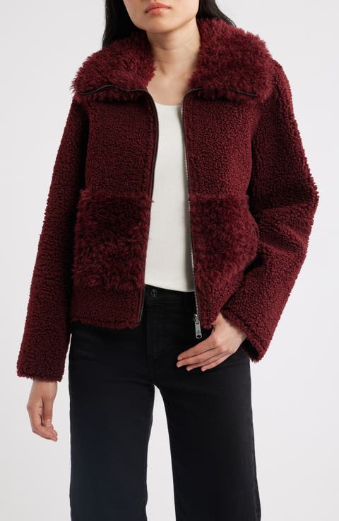 Zip Front Faux Shearling Jacket