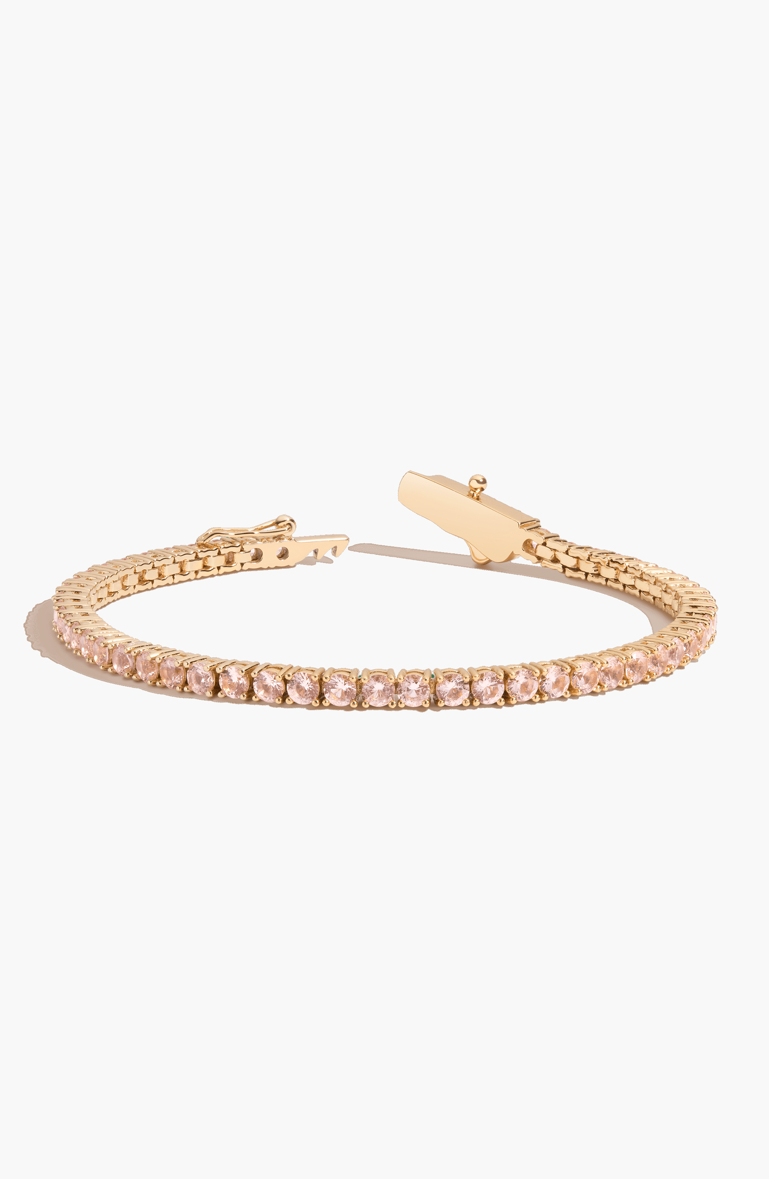 Aurate New York Lab Grown Morganite Tennis Bracelet In Gold