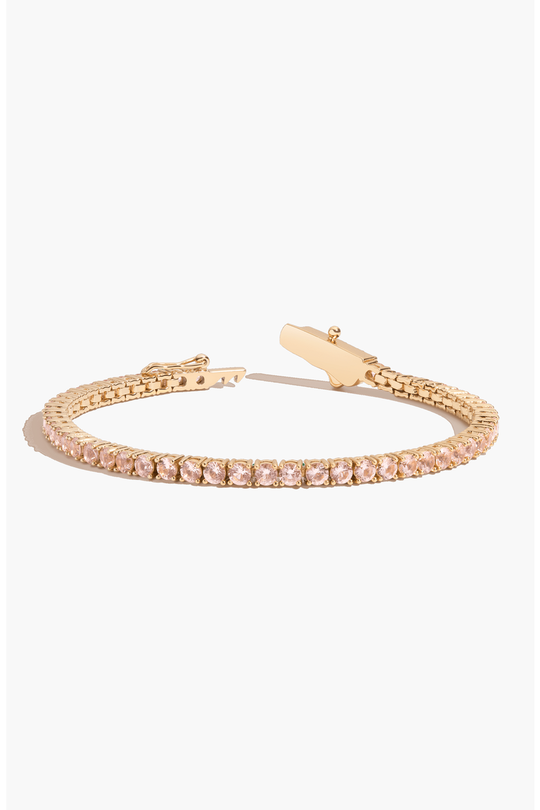 Lab Grown Morganite Tennis Bracelet, Main, color, Yellow Gold Vermeil