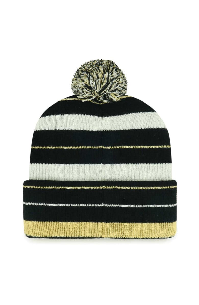 '47 Men's '47 Black New Orleans Saints Powerline Cuffed Knit Hat with Pom, Alternate, color, Black
