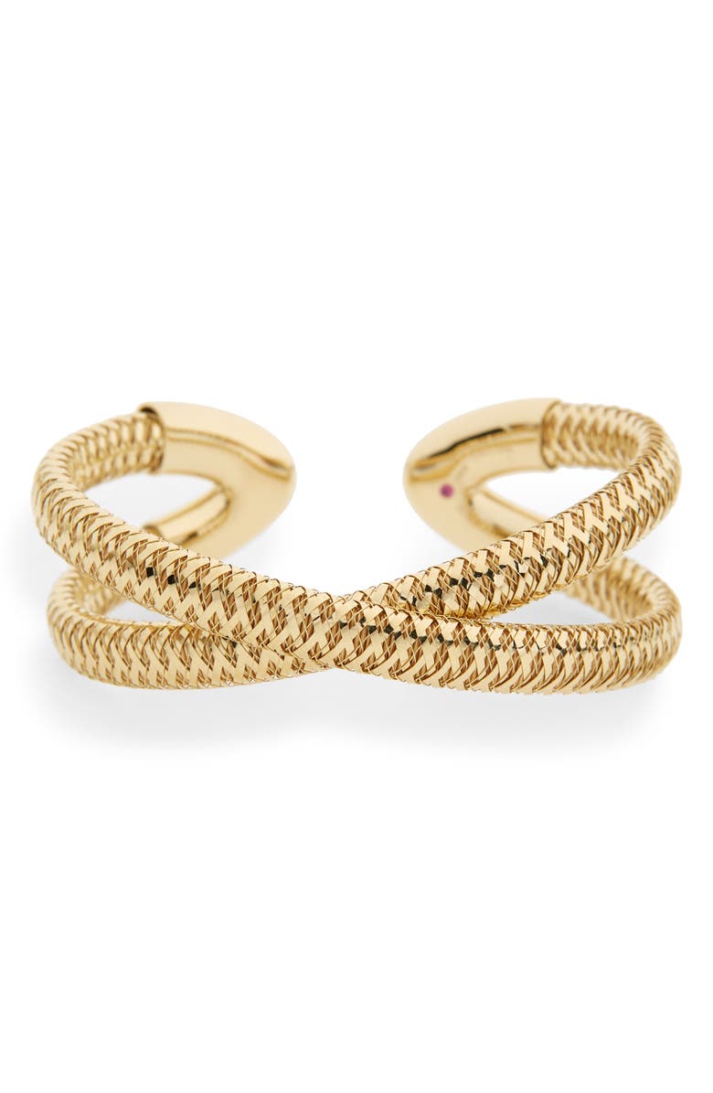 Roberto Coin Primavera 18k Gold Cuff Bracelet, Main, color, 
