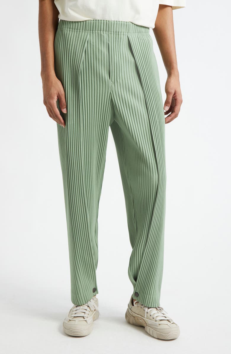 Homme Plissé Issey Miyake Bottoms 1 Pleated Straight Leg Pants, Main, color, Pistachio Green