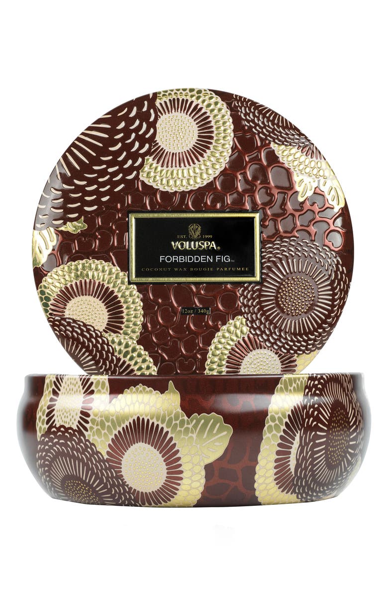 Voluspa Forbidden Fig 3-Wick Tin Candle, Alternate, color, Forbidden Fig