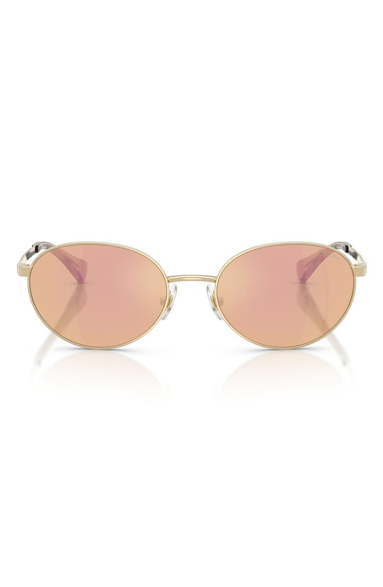 Ralph Lauren 55mm Oval Sunglasses, Main, color, Shiny Pale Gold / Orange