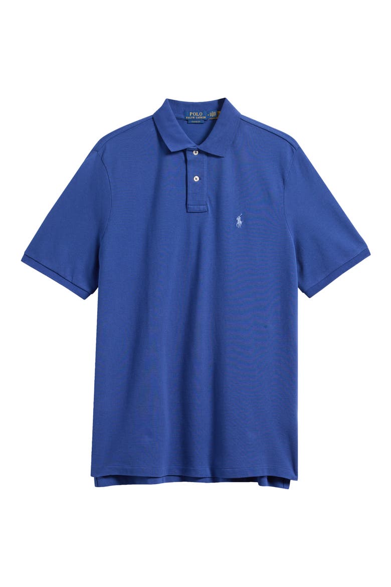 The Iconic Cotton Mesh Polo, Alternate, color, BLUE
