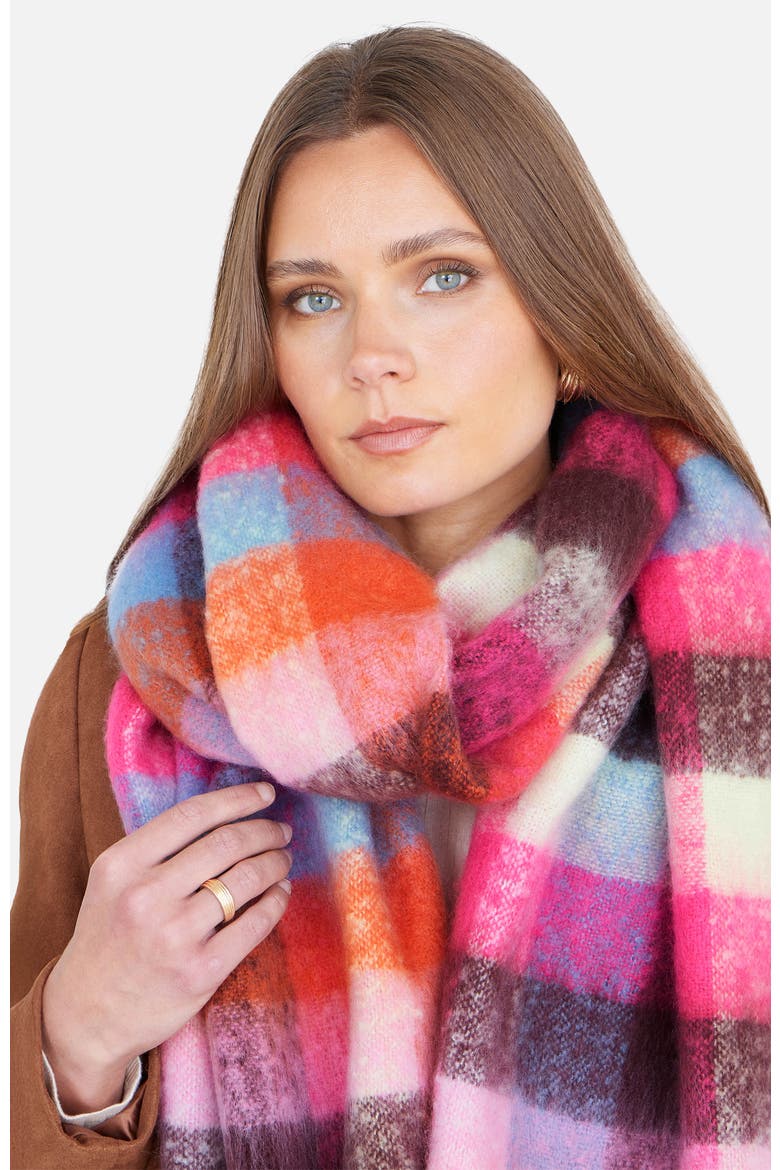 Color Block Super Fluffy Scarf, Alternate, color, Multi