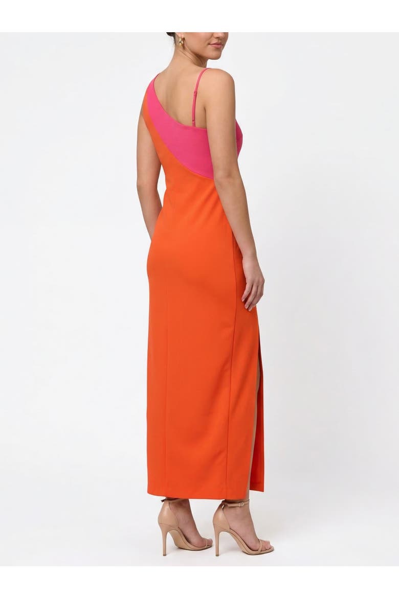 Devin One Shoulder Maxi Dress, Alternate, color, Red Pink Combo