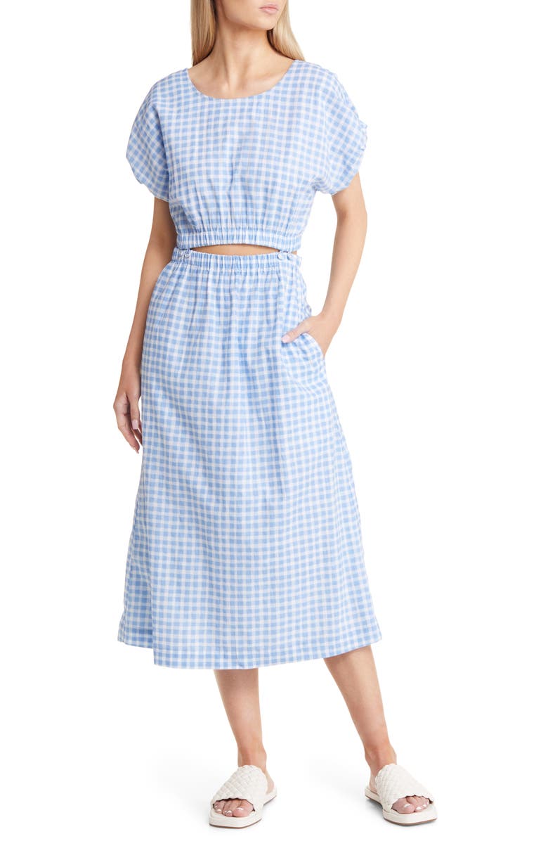 Madewell Modular Pull-On Cotton Gingham Two-Piece Dress Set, Main, color, 