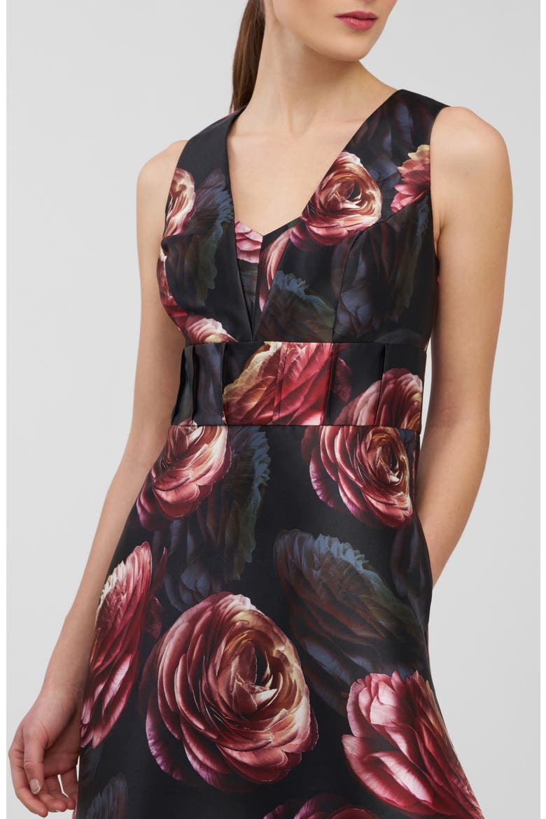 Antonia Fit & Flare Dress, Alternate, color, PRIMROSE/ ONYX