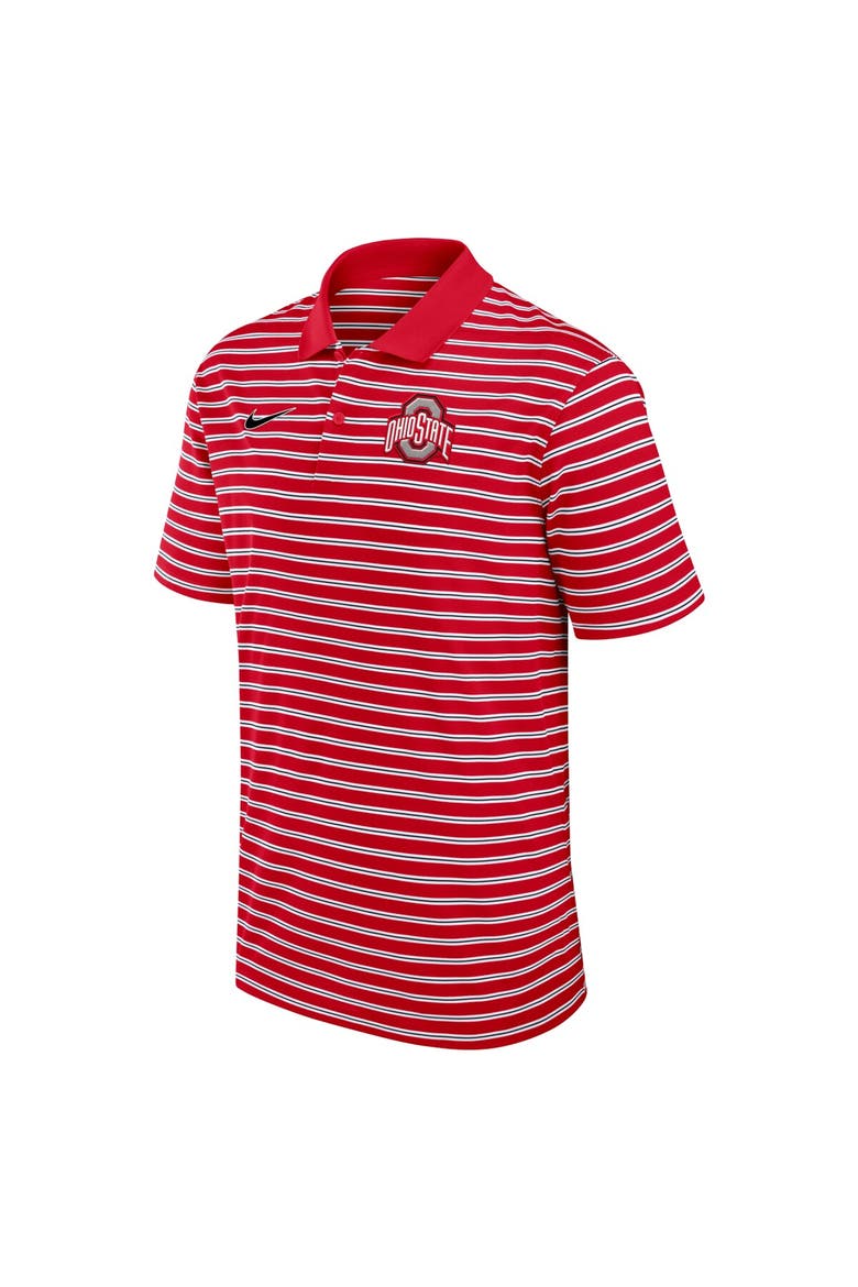 Men's Nike Scarlet/White Ohio State Buckeyes Primetime Victory Striped Performance Polo, Alternate, color, Scarlet