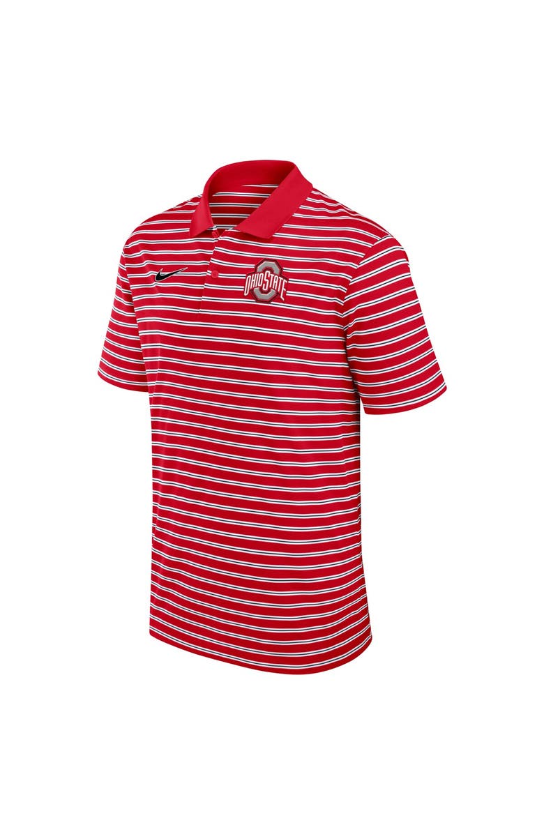 Nike Men's Nike Scarlet/White Ohio State Buckeyes Primetime Victory Striped Performance Polo, Alternate, color, Scarlet