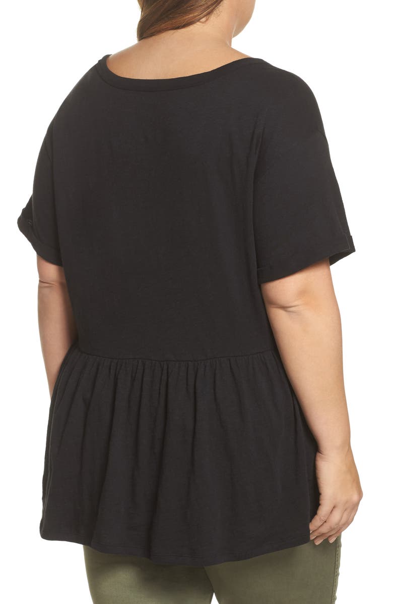 Caslon<sup>®</sup> Back Peplum Tee, Alternate, color,