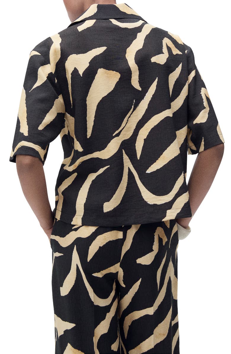 MANGO Printed Short Sleeve Camp Shirt, Alternate, color,