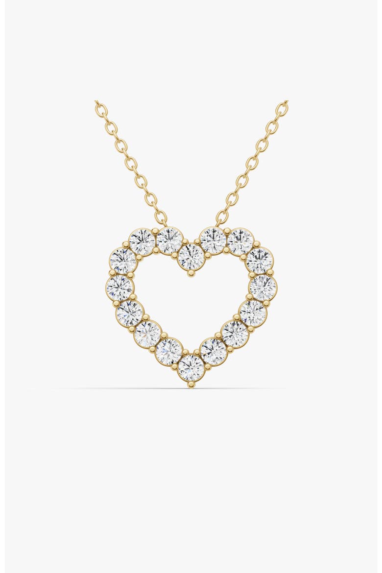 14K Gold 2 ct with Lab Diamonds Sereia's Heart Pendant, Main, color, Yellow Gold