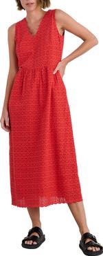Seasalt Cornwall Meadow Saffron Eyelet Embroidered Sleevleess Dress