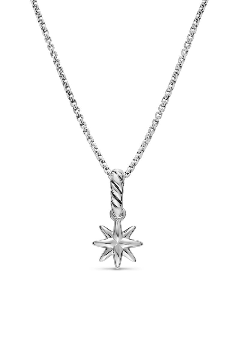 Petite Starburst Pendant in Sterling Silver with Full Pavé Diamonds, 10mm, Alternate, color, SILVER PAVE