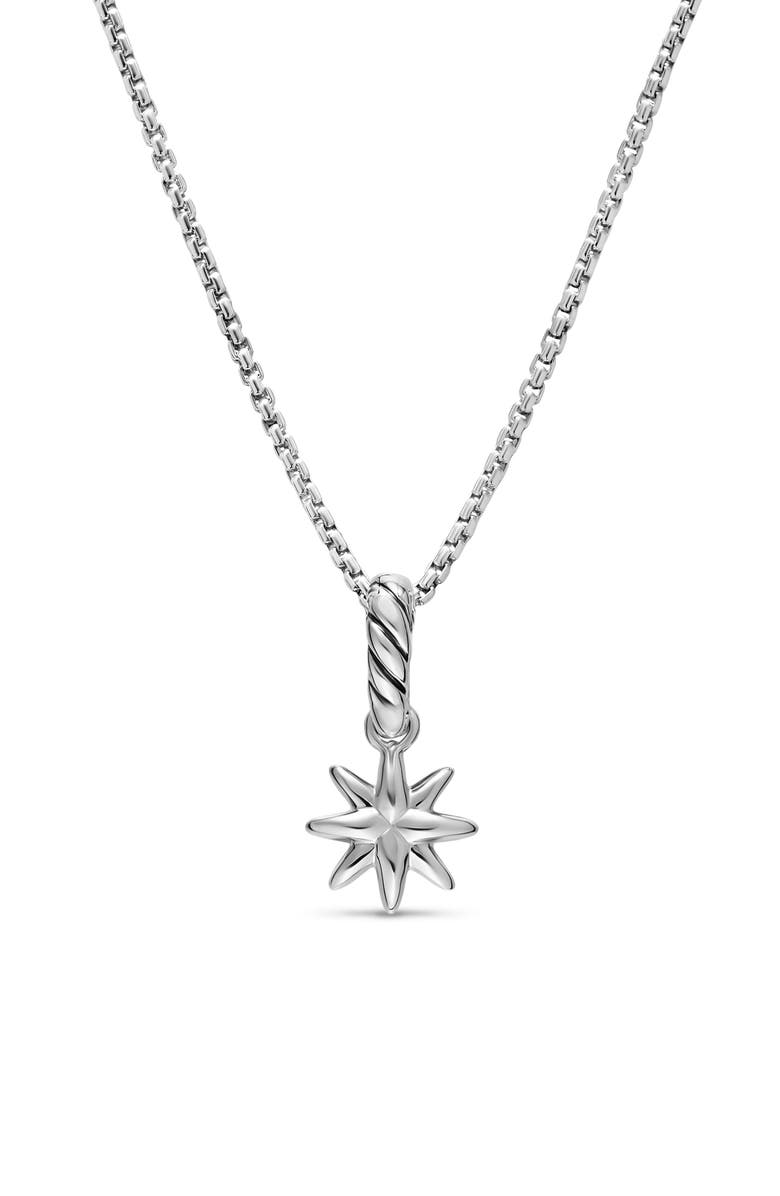David Yurman Petite Starburst Pendant in Sterling Silver with Full Pavé Diamonds, 10mm, Alternate, color, Silver Pave