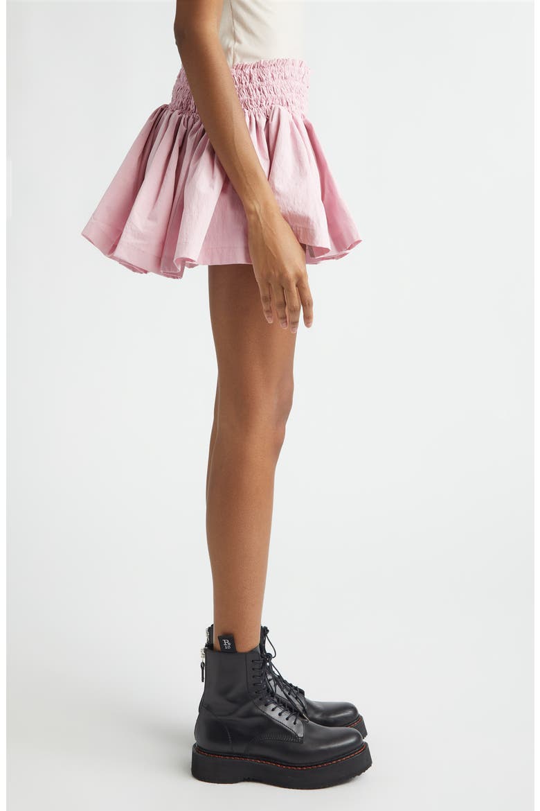 Track Shirred Miniskirt, Alternate, color, PINK