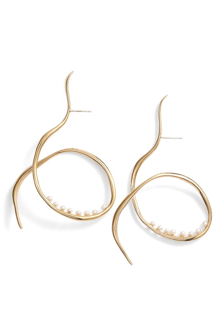 Vinea Freshwater Pearl Earrings, Main, color, BRONZE