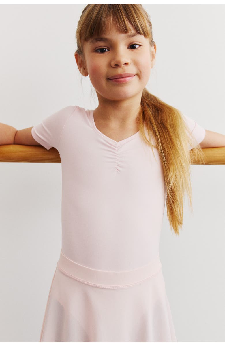 H&M 2-piece Leotard And Skirt Set With Drymove, Alternate, color, Light Pink