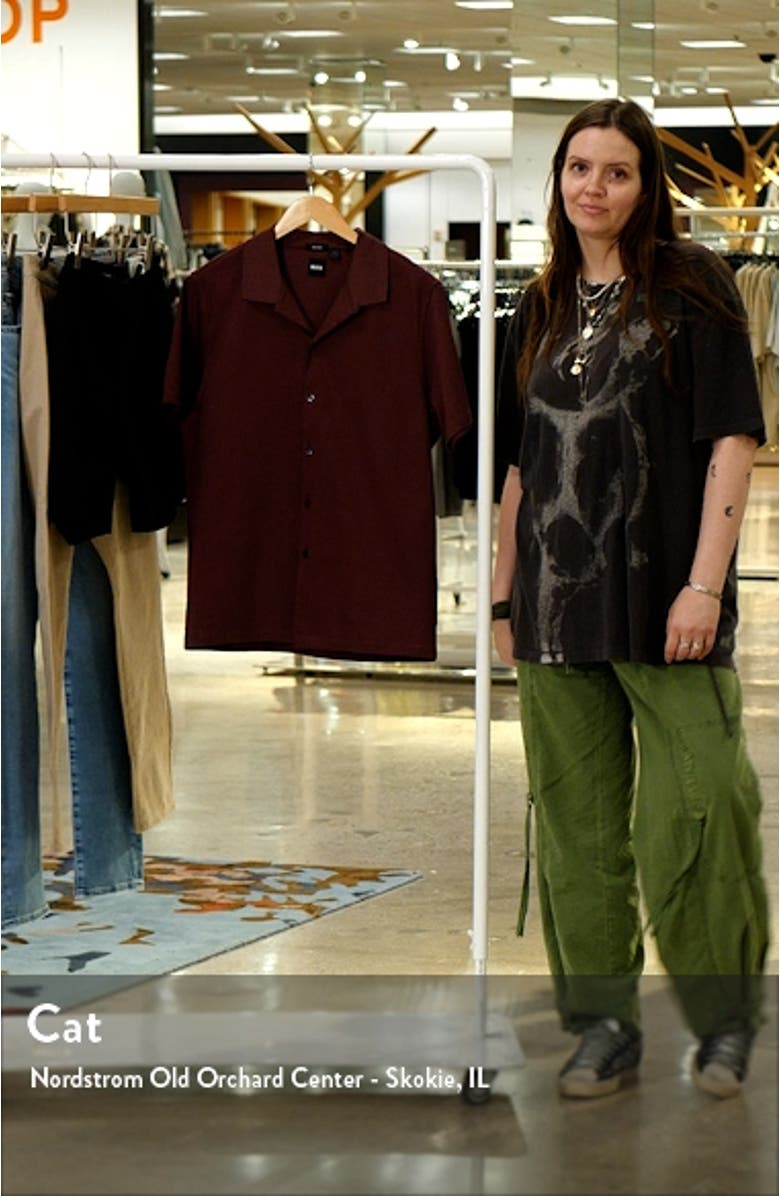 Powell Solid Short Sleeve Cotton Button-Up Shirt, sales video thumbnail