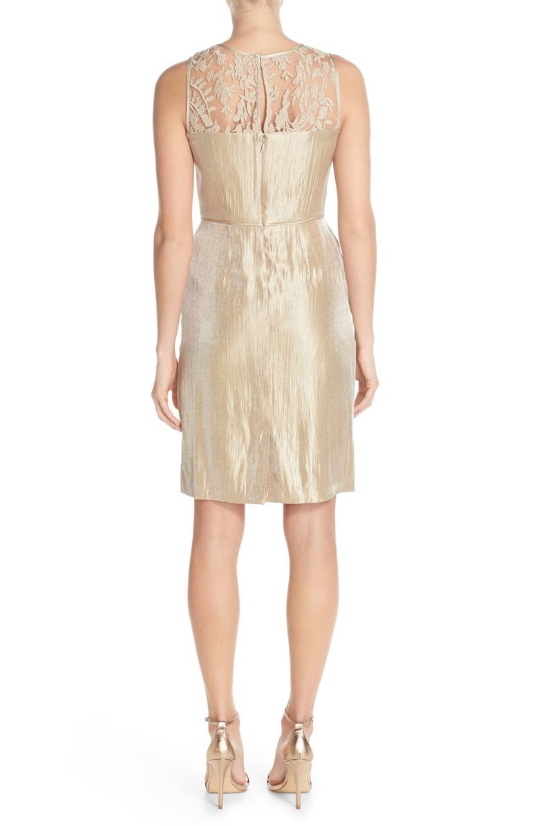 Adrianna Papell Embroidered Lace Illusion Yoke Sheath Dress & Topper, Alternate, color,