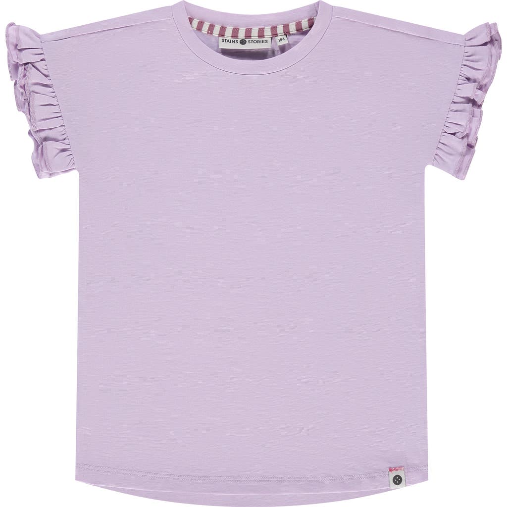 Stains And Stories By Babyface Ruffled Cap Sleeve T-shirt In Purple