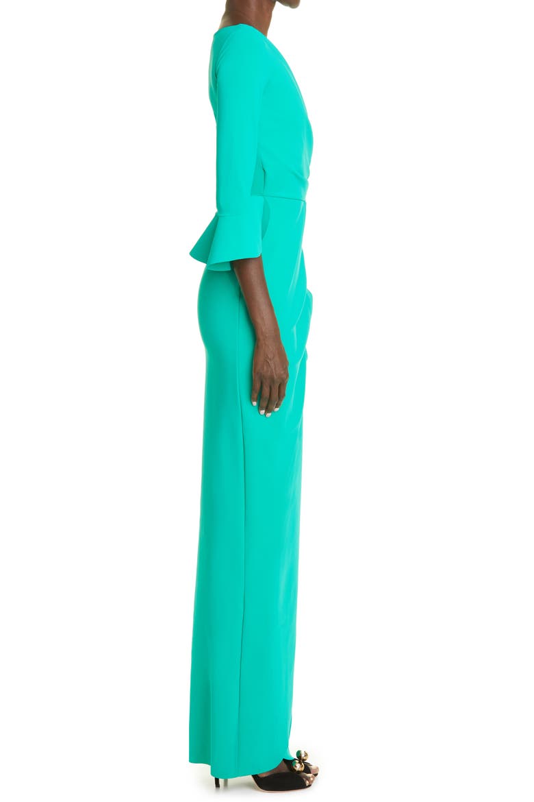 'Zalfa' Jersey Faux Wrap Gown, Alternate, color, SMERALDO