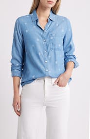 beachlunchlounge Cassie Chambray Button-Up Shirt