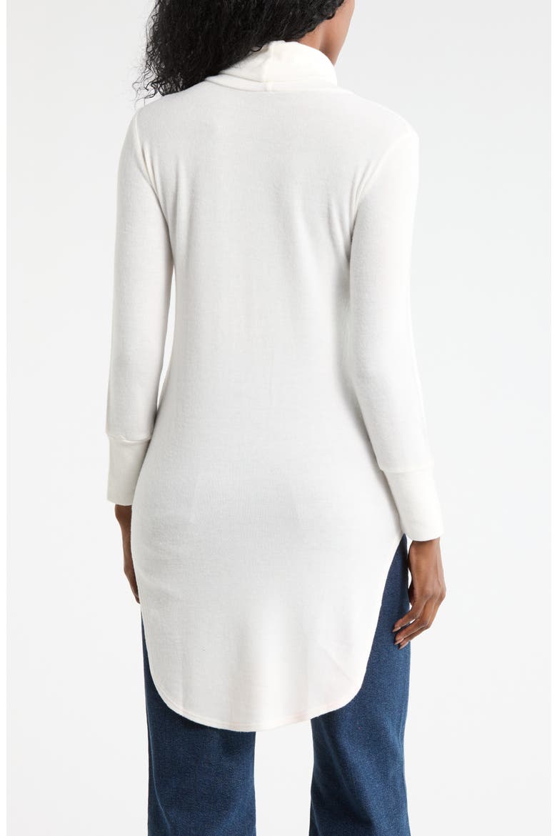 Turtleneck High-Low Tunic Sweater, Alternate, color, IVORY COLOR BLOCK