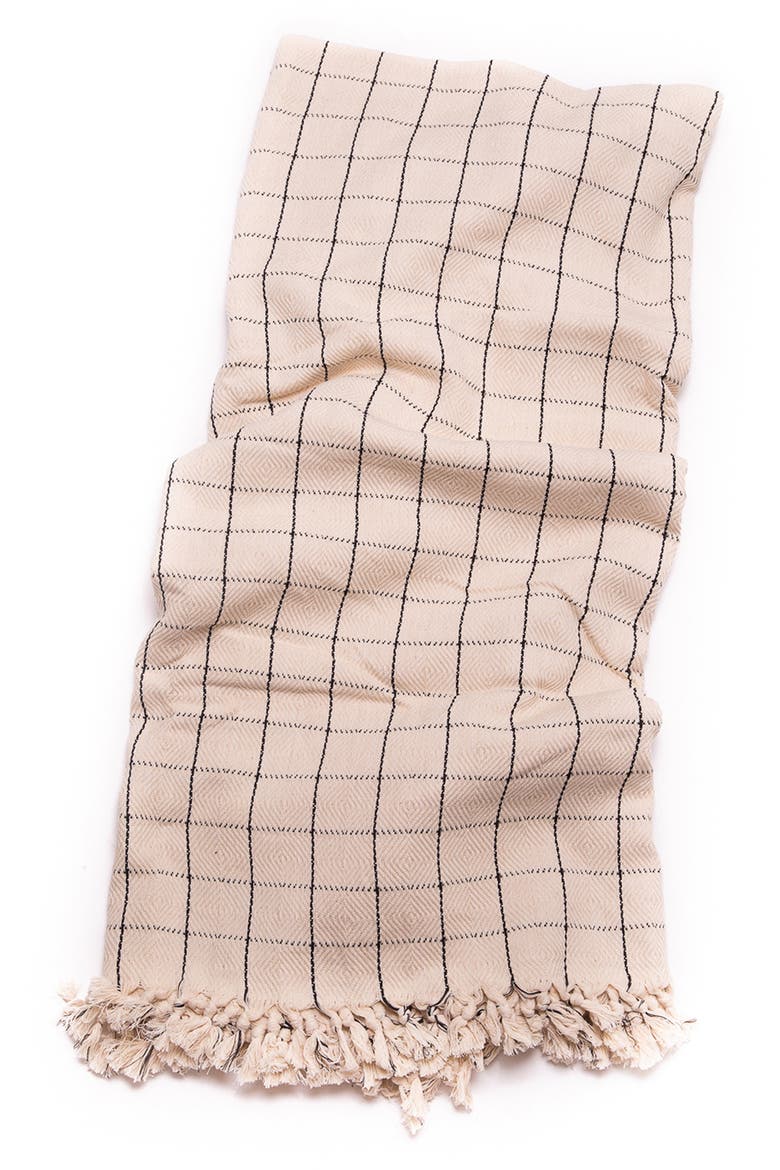 Dani Blanket, Main, color, BEIGE/ BLACK CHECK