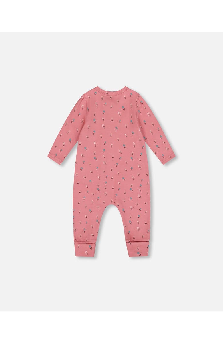 Deux par Deux Organic Cotton Zipped Romper, Main, color, Pink Floral