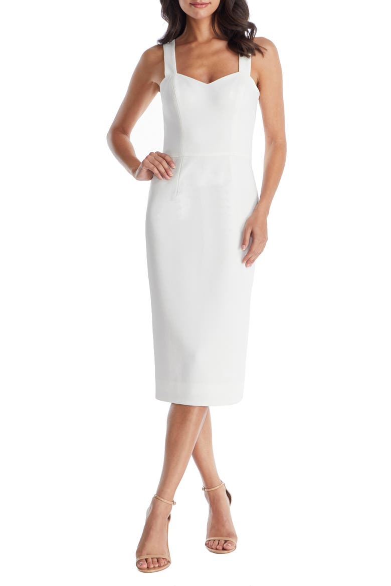 Nicole Sweetheart Neck Cocktail Dress, Main, color, OFF WHITE