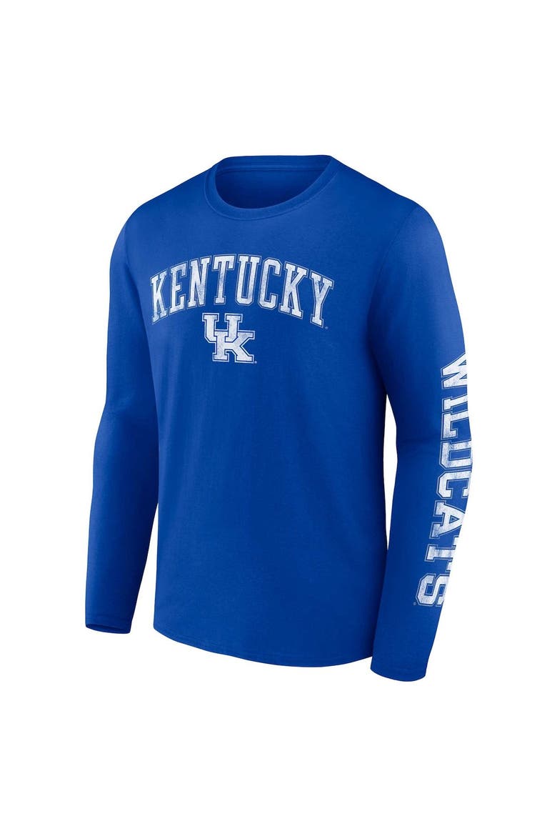 Men's Fanatics Branded Royal Kentucky Wildcats Distressed Arch Over Logo Long Sleeve T-Shirt, Alternate, color, Royal