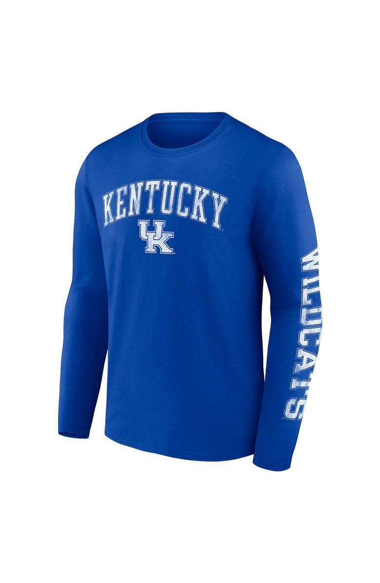FANATICS Men's Fanatics Branded Royal Kentucky Wildcats Distressed Arch Over Logo Long Sleeve T-Shirt, Alternate, color,