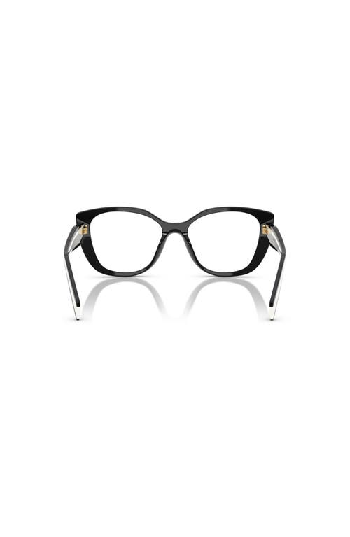 Prada 53mm Cat Eye Optical Glasses In Black
