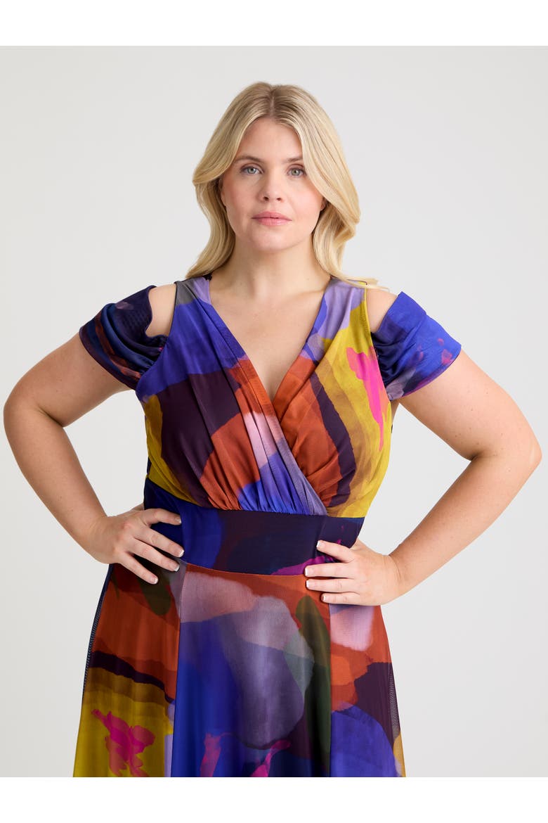Jasmine Cold Shoulder Maxi Dress, Alternate, color, Abstract Multi