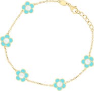The Lovery Fine Jewelry Turquoise Daisy Bracelet