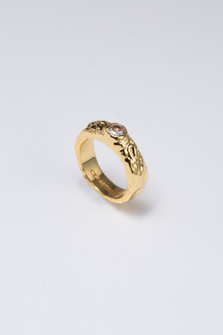 Sylvie Cubic Zirconia Molten Stackable Ring, Main, color, Gold/Clear