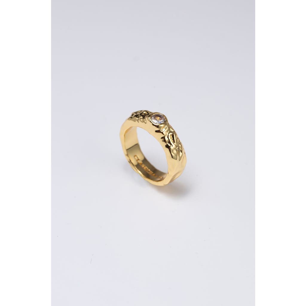 Classicharms Sylvie Cubic Zirconia Molten Stackable Ring In Gold