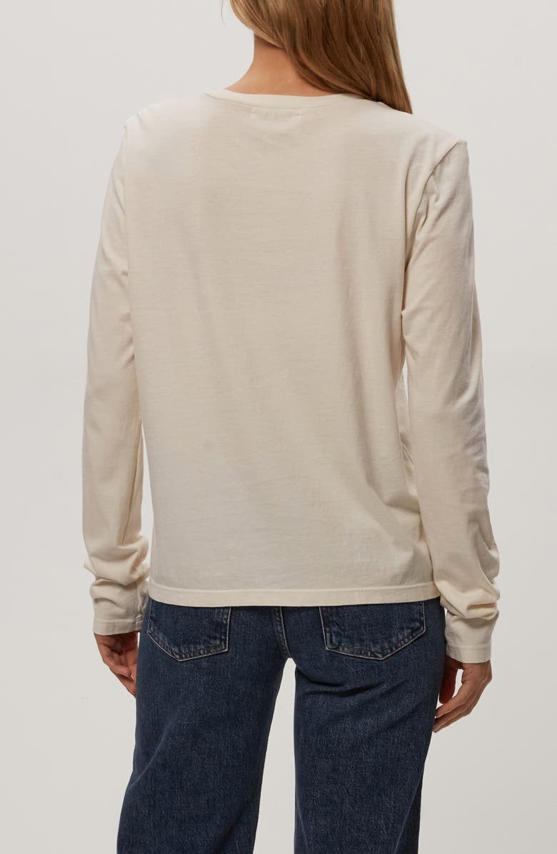 Michael Stars Clarissa Long Sleeve Cotton T-Shirt, Alternate, color, Chalk