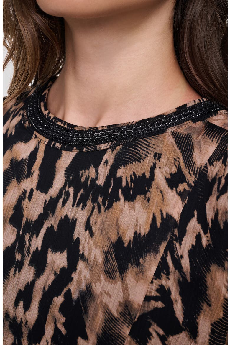 Printed Crinkle Chiffon Top, Alternate, color, ABSTRACT FEATHER