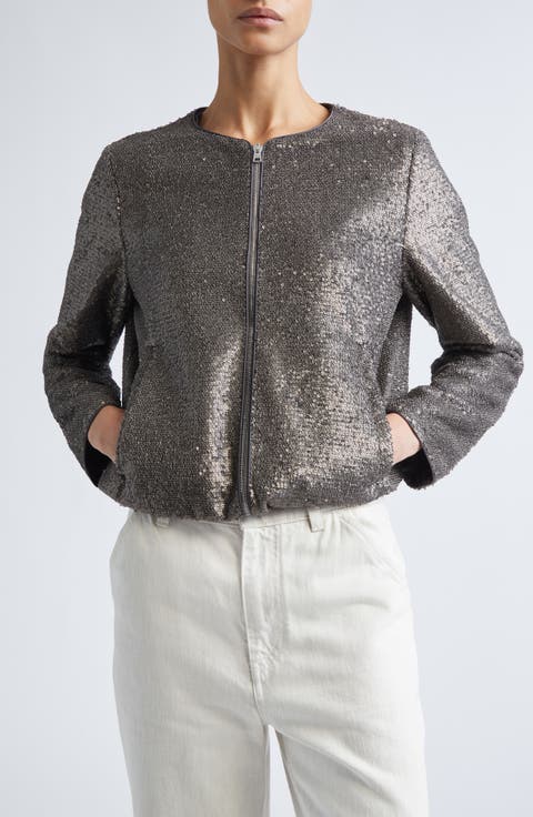Resort Sequin Bomber Jacket