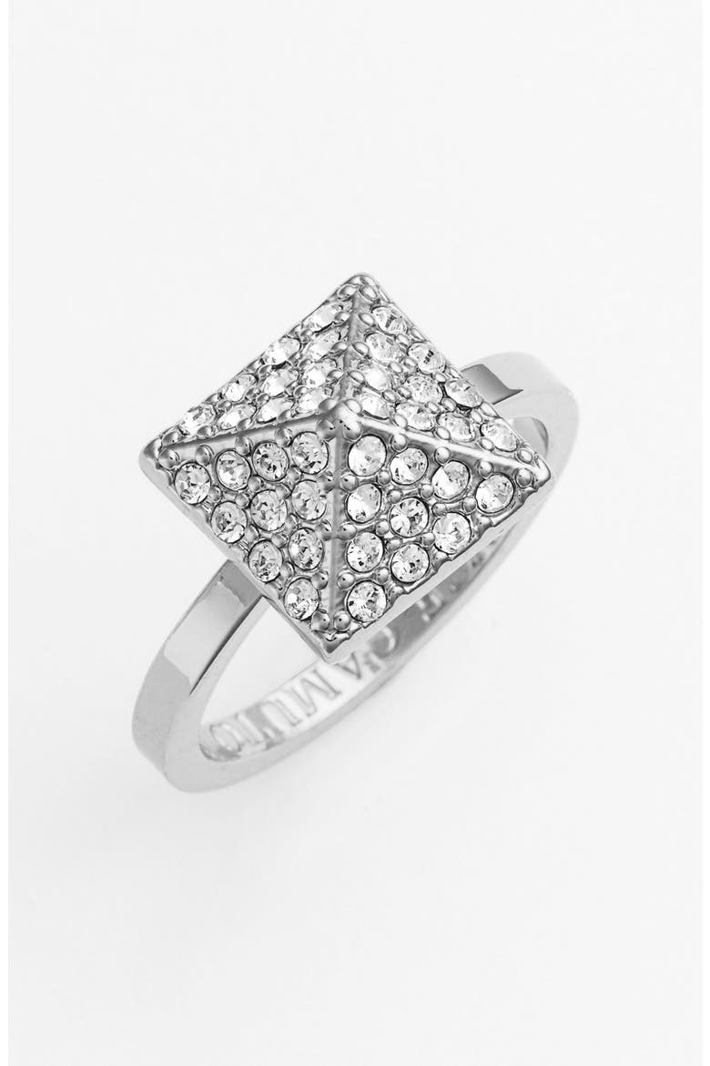 Pavé Pyramid Ring, Main, color, SILVER/ CLEAR CRYSTAL