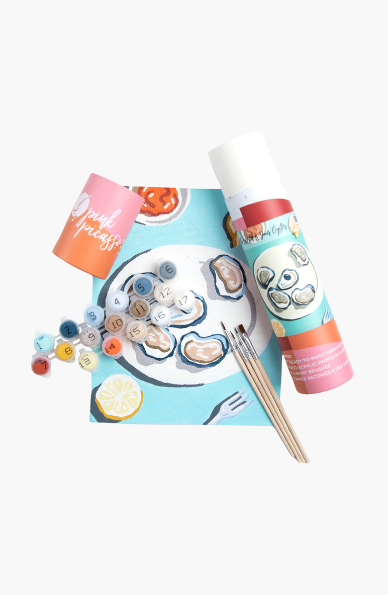 Pink Picasso Kits The World Is Your Oyster Paint by Numbers Kit, Main, color, Teal / White