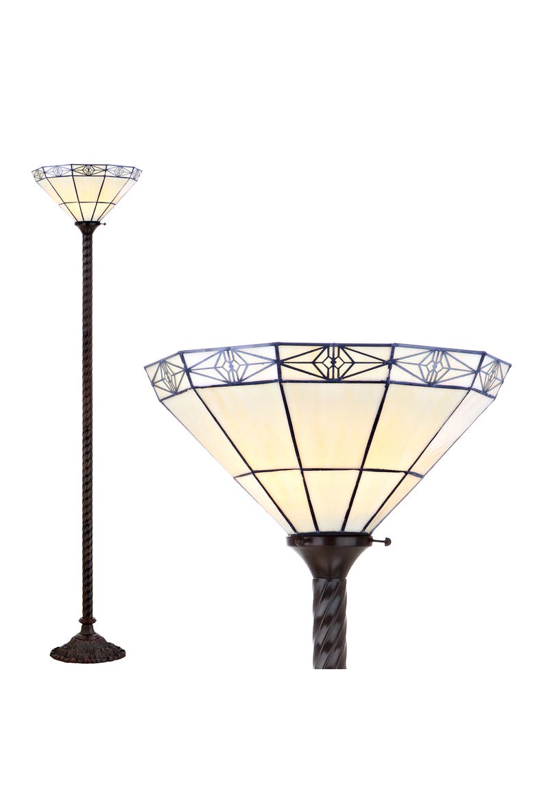 Moore Tiffany-Style 68.57" Torchiere LED Floor Lamp, Bronze, Alternate, color, Bronze