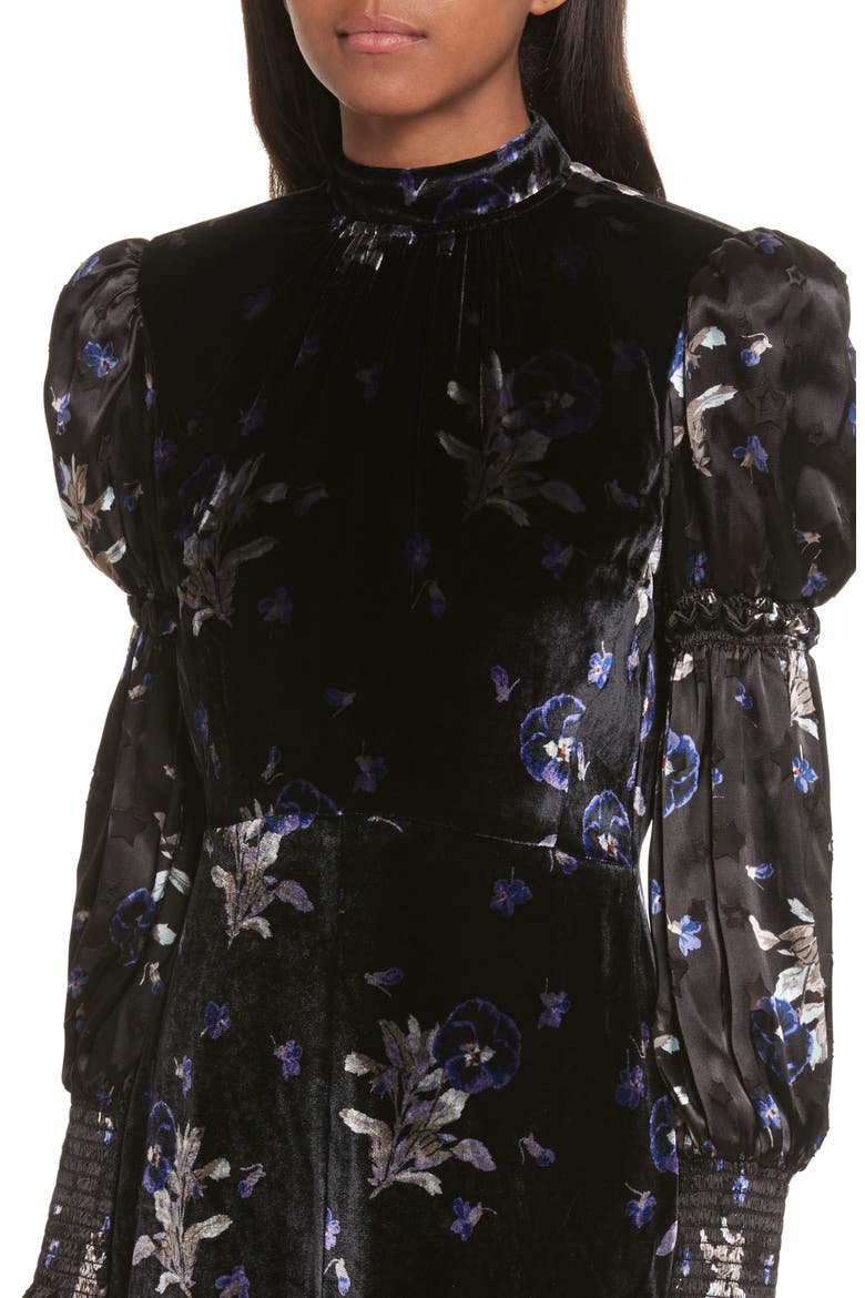 Violet Velvet Sheath Dress, Alternate, color, BLACK COMBO