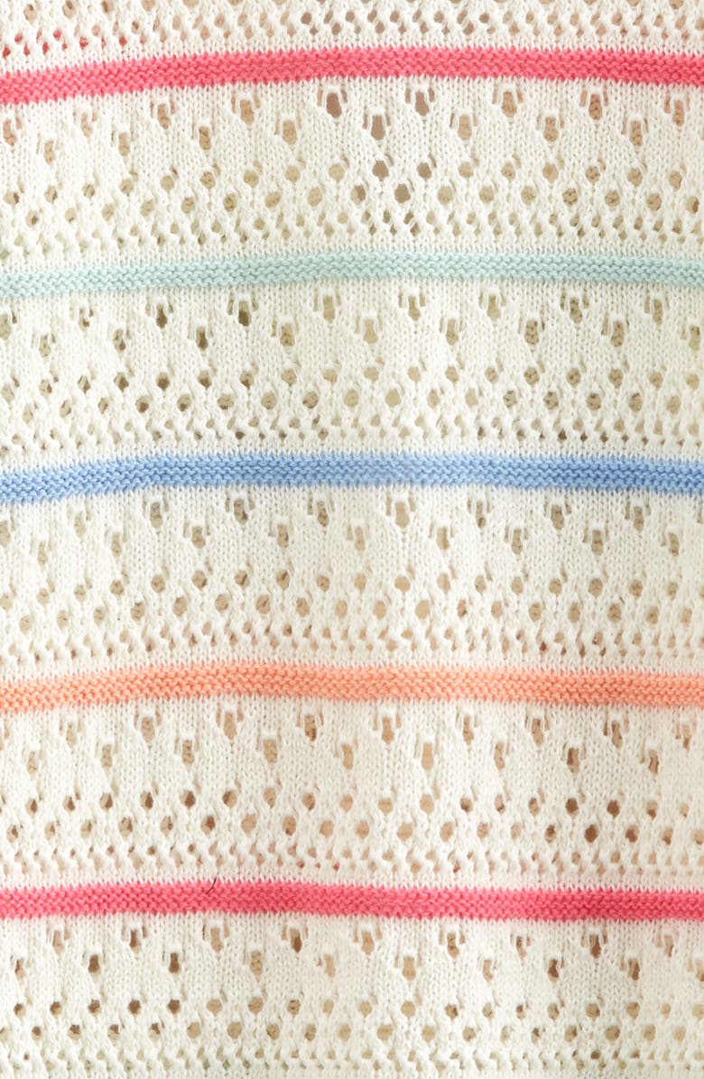 Tucker + Tate Kids' Stripe Open Stitch Cotton Cardigan, Alternate, color, Ivory Egret Multi Stripes