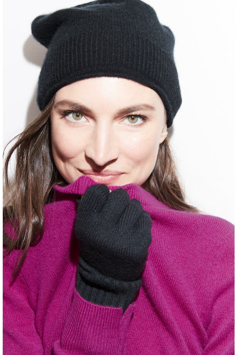 Everyday Cashmere Beanie, Alternate, color, BLACK
