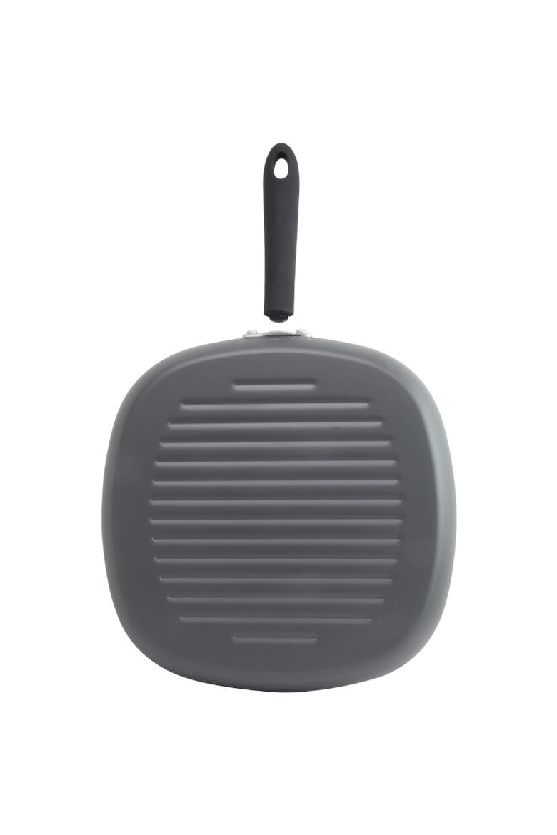 11 inch Green Ceramic Non-Stick Grill Pan in Matte Grey, Alternate, color, Grey